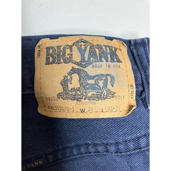 Vintage Big Yank Men's 34 Actual 30x30 Blue Pants Made in USA - Picture 6 of 7
